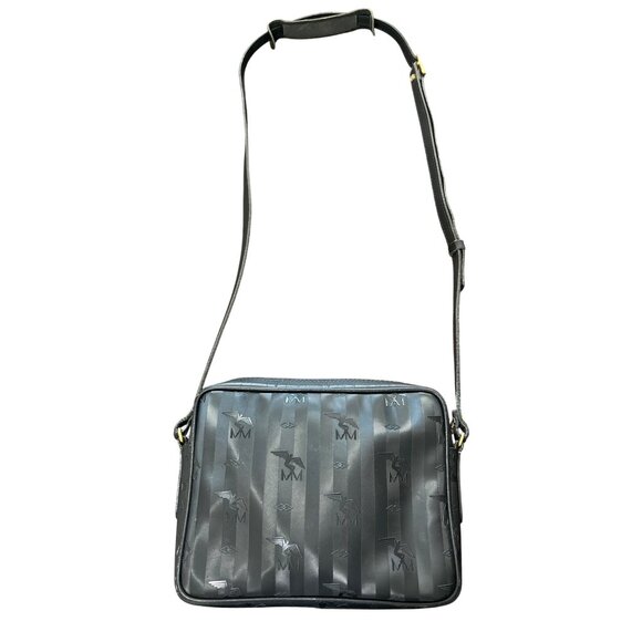 Maison Mollerus MM SUISSE Black Shoulder Bag With Logo Pattern Crossbody - Picture 4 of 9